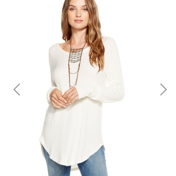 Chaser Tops - Chaser Thermal L/S Strappy Back Shirttail Tee